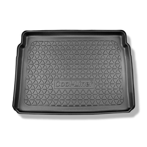 Tapis de coffre adapté pour Citroen E-C4 III Hayon (12.2020-....) - bac de coffre - protection de coffre voiture - coffre supérieur; plancher amovible en la position la plus haute