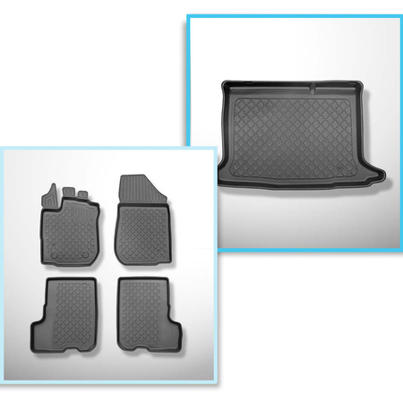 Kit tapis de coffre et tapis de voiture TPE pour: Dacia Sandero II Hayon (12.2012-12.2020)