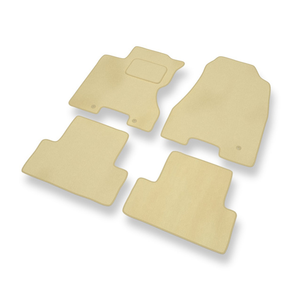 Tapis de Sol Velours adapté pour Nissan X-trail II SUV (2007-2013) - Premium tapis de voiture - beige