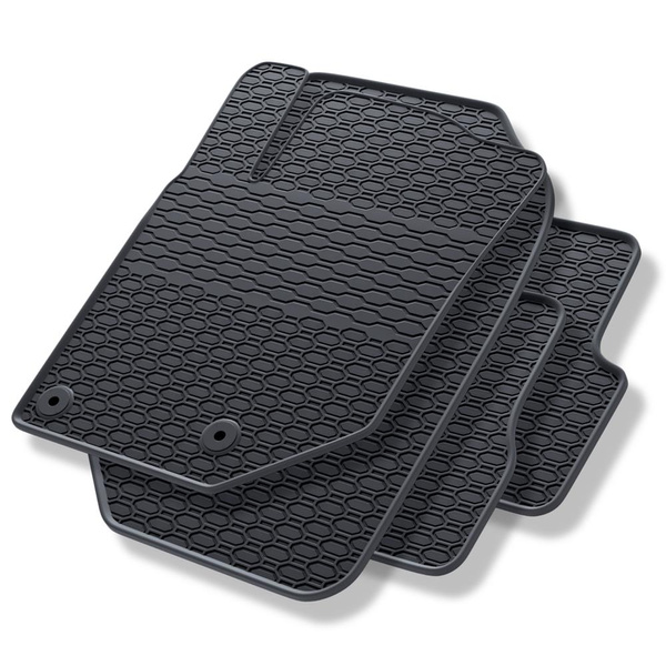 Tapis de sol en caoutchouc adapté pour Opel Mokka B SUV (2019-....) - tapis de voiture - noir - 4 pcs.
