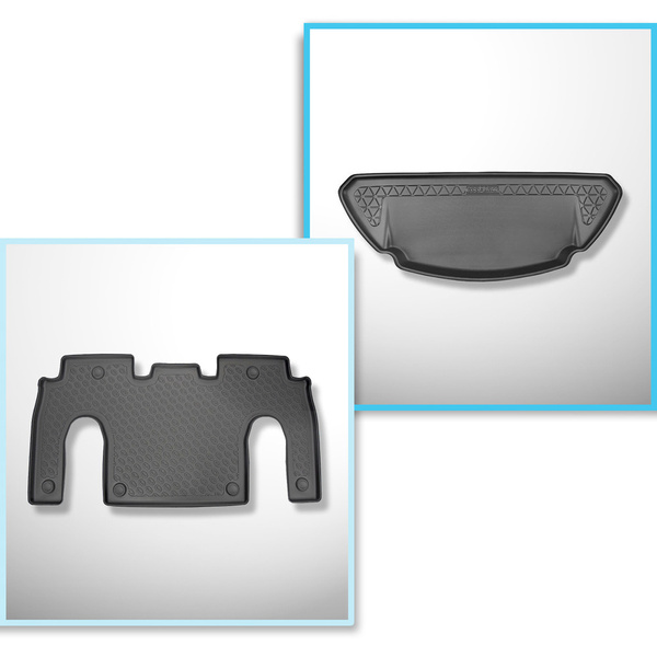Kit tapis de coffre et tapis de voiture TPE pour: Tesla Model X SUV (10.2016-12.2020)