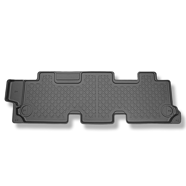 Tapis de sol en TPE adapté pour Volkswagen Caravelle T5, T6, T6.1 Van (2003-2024) - 3ème rangée - tapis de voiture - noir