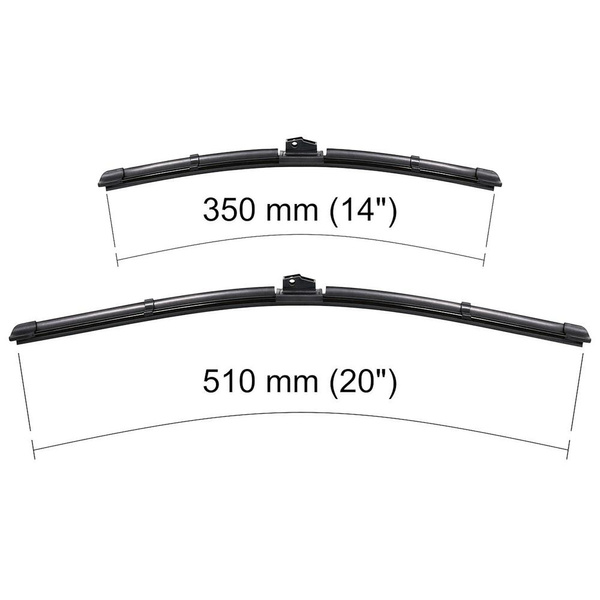 Balais d'essuie-glace de pare-brise adaptés pour Smart Fortwo III Hayon, Cabriolet (11.2014-2020) - balais plat