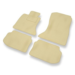 Tapis de Sol Velours adapté pour BMW 5 M5 V F10 FL Berline (2013-2017) - Premium tapis de voiture - beige