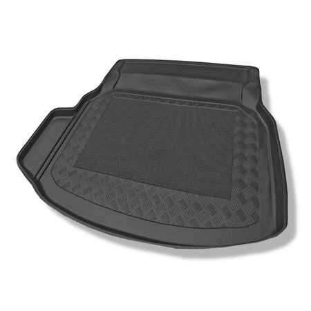 Tapis de coffre adapté pour Mercedes-Benz Classe C W204 Berline (04.2007-02.2014) - bac de coffre - protection de coffre voiture - sièges arrière rabattables ; avec cavité gauche