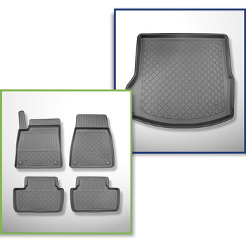 Kit tapis de coffre et tapis de voiture TPE pour: Polestar 2 Berline (07.2020-..