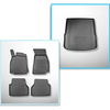Kit tapis de coffre et tapis de voiture TPE pour: Audi A6 C8 4H Avant (09.2018-....) - également pour les modèles avec rail de montage;aussi pour les version Quattro;non pour version TFSI e plug-in hybrid