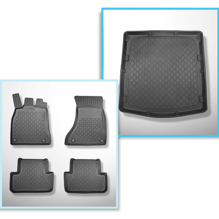 Kit tapis de coffre et tapis de voiture TPE pour: Audi A5 B8 Coupé (2009-09.2016)