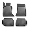 Tapis de sol en TPE adapté pour BMW 5 F10 Berline (03.2010-2013) - X-drive; distance entre les rails du siège avant (partie arrière) 415 mm - tapis de voiture - noir