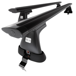 Barres de toit en aluminium adapté pour Renault Fluence Berline (2009-2016) - Porte-Bagages de Voiture noir - toit normal