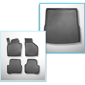 Kit tapis de coffre et tapis de voiture TPE pour: Volkswagen Passat B6 SW (2005-