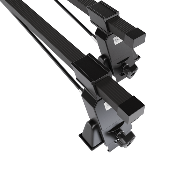 Barres de toit en acier adapté pour Mitsubishi Carisma Berline (1997-2005) - Porte-Bagages de Voiture noir - points de montage - (suivant le modèle de voiture ils peuvent se situer à différents endroits)