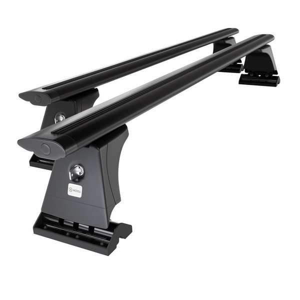 Barres de toit en aluminium adapté pour Subaru Impreza mk V Hayon (2017-2024) - Porte-Bagages de Voiture noir - points de montage - (suivant le modèle de voiture ils peuvent se situer à différents endroits)