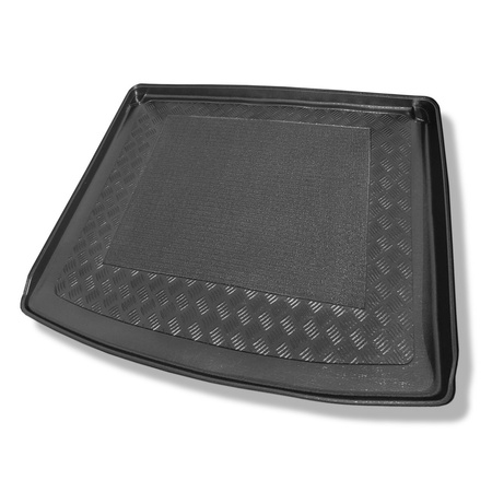 Tapis de coffre adapté pour Volkswagen Caddy Life Mixt, Comfortline Mixt, Trendline Mixt Break (2004-10.2020) - bac de coffre - protection de coffre voiture - 5 places; insonorisation sur les parois du coffre; avec la grille d'usine derriere 2e rangée de 