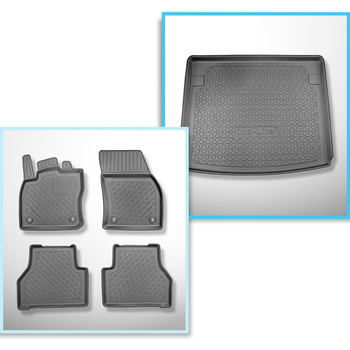 Kit tapis de coffre et tapis de voiture TPE pour: Volkswagen Caddy V Break (11.2