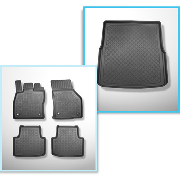 Kit tapis de coffre et tapis de voiture TPE pour: Volkswagen Passat B8 SW (12.20