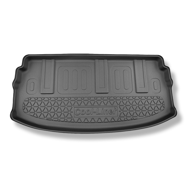 Tapis de coffre adapté pour Maxus Mifa 9 Monospace (06.2022-....) - bac de coffre - protection de coffre voiture - 7 places; derriere 3e rangée de sieges; troisième rangée décalée vers l'avant (longueur du tapis 62 cm)