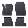 Tapis de sol en caoutchouc adapté pour Ford Focus III Hayon, Break, Berline (2011-2018) - tapis de voiture - noir - 4 pcs.