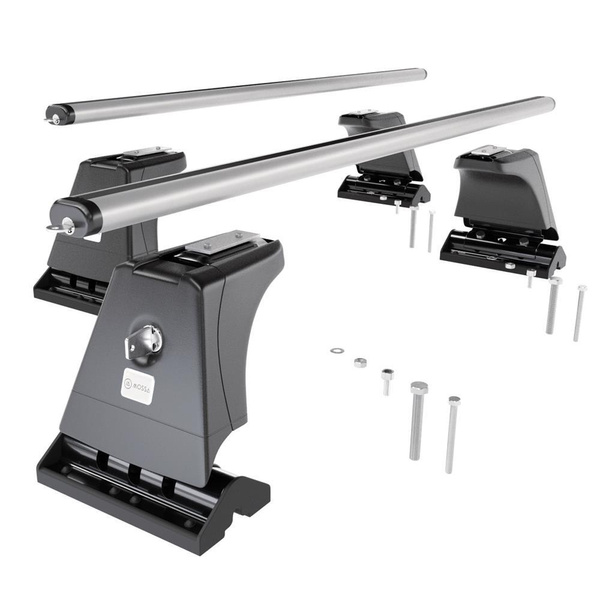 Barres de toit en aluminium adapté pour BMW 4 F36 Gran Coupé (2014-2021) - Porte-Bagages de Voiture argent - points de montage - (suivant le modèle de voiture ils peuvent se situer à différents endroits)