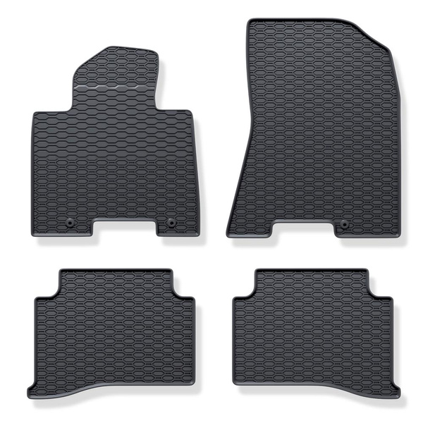 Tapis de sol en caoutchouc adapté pour Hyundai Tucson III SUV (2015-2020) - tapis de voiture - noir - 4 pcs.