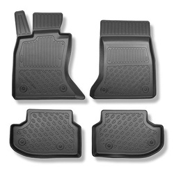 Tapis de sol en TPE adapté pour BMW 5 F11 Touring (12.2015-10.2022) - X-drive; distance entre les rails du siège avant (partie arrière) 365 mm - tapis de voiture - noir