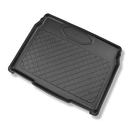 Tapis de coffre adapté pour Peugeot 2008 II SUV (01.2020-....) - bac de coffre - protection de coffre voiture - coffre inférieur; sous / sans plancher amovible du coffre (avec et sans subwoofer)