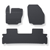 Tapis de sol en caoutchouc adapté pour Ford S-Max I Monospace (2006-2015) - tapis de voiture - noir - 3 pcs.