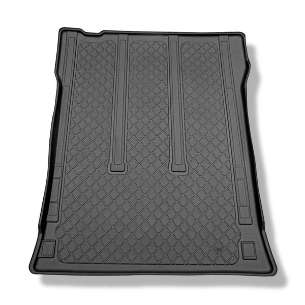 Tapis de coffre adapté pour Mercedes-Benz eVito Tourer (10.2020-....) - bac de coffre - protection de coffre voiture - pour l'espace derriere 2e rangée de sieges (3e rangée dans la voiture ou enlevée); version longue (empattement 3.200 mm; longueur de l’a