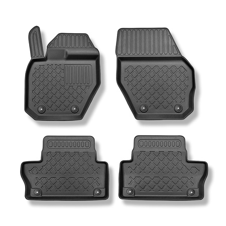 Tapis de sol en TPE adapté pour Volvo XC60 I SUV (12.2015-10.2022) - tapis de voiture - noir