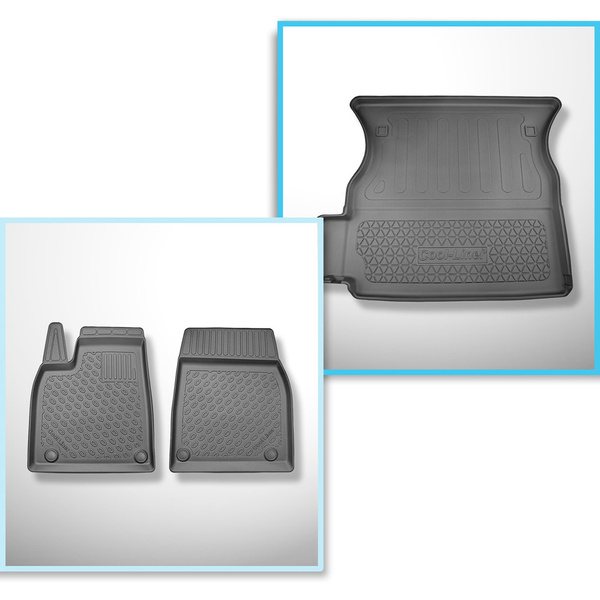 Kit tapis de coffre et tapis de voiture TPE pour: Tesla Model X SUV (01.2021-....)