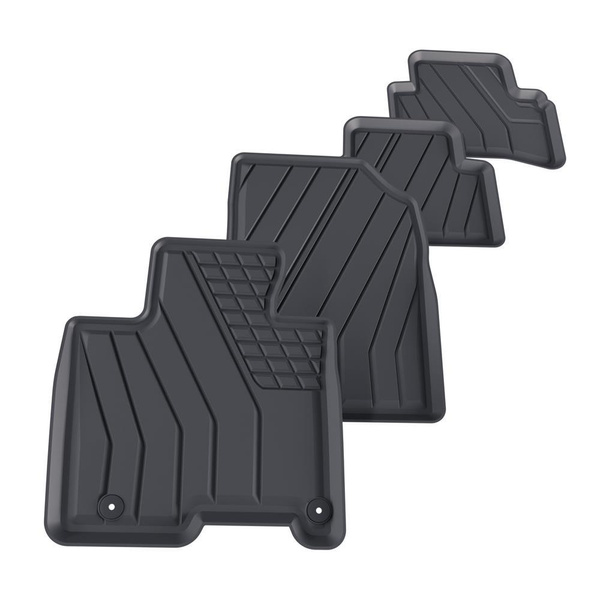 Tapis de sol en TPE adapté pour Hyundai Tucson III SUV (2020-....) - aussi pour Mild Hybrid; non pour HEV Hybrid et Plug-in Hybrid - tapis de voiture - noir