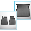 Kit tapis de coffre et tapis de voiture TPE pour: Tesla Model X SUV (10.2016-12.2020) - 6/7 places;solo anteriori;coffre supérieur;pour l'espace derriere 2e rangée de sieges (3e rangée abaissée)