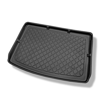 Tapis de coffre adapté pour Volkswagen Golf Plus VI 5K Monospace (04.2009-2012) - bac de coffre - protection de coffre voiture - rangée arrière de sièges déplacée au maximum vers l'arrière ; coffre supérieur