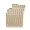 Tapis de sol en caoutchouc adapté pour Audi A6 C6 Avant, Berline (2004-2011) - tapis de voiture - beige - 4 pcs.