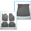 Kit tapis de coffre et tapis de voiture TPE PREMIUM pour: Seat Alhambra II Van (09.2010-03.2022) - 5 places; 3me rangée abaissée