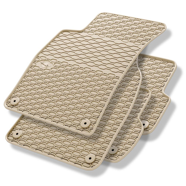 Tapis de sol en caoutchouc adapté pour Seat Exeo Berline, Sportstourer (2008-2013) - tapis de voiture - beige - 4 pcs.