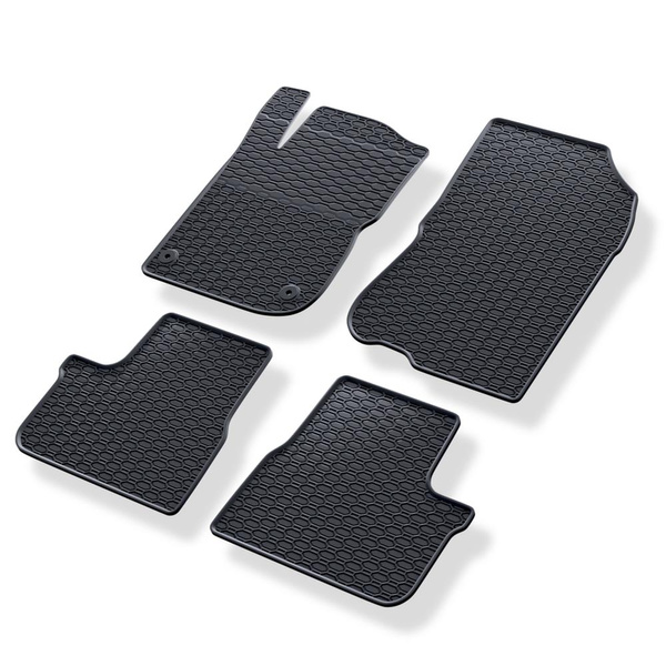 Tapis de sol en caoutchouc adapté pour Peugeot 2008 SUV (2013-2019) - tapis de voiture - noir - 4 pcs.
