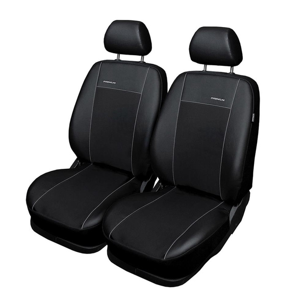 Housses de siège sur mesure adaptées pour Peugeot Partner II Van (2008-2018) seulement les sièges avant - deux simple - housse siege voiture - couverture siege - noir