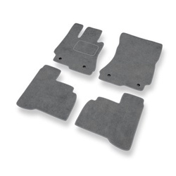 Tapis de Sol Velours adapté pour Mercedes-Benz Classe S W221 Coupé, Berline (2006-2013) version longue - Premium tapis de voiture - gris