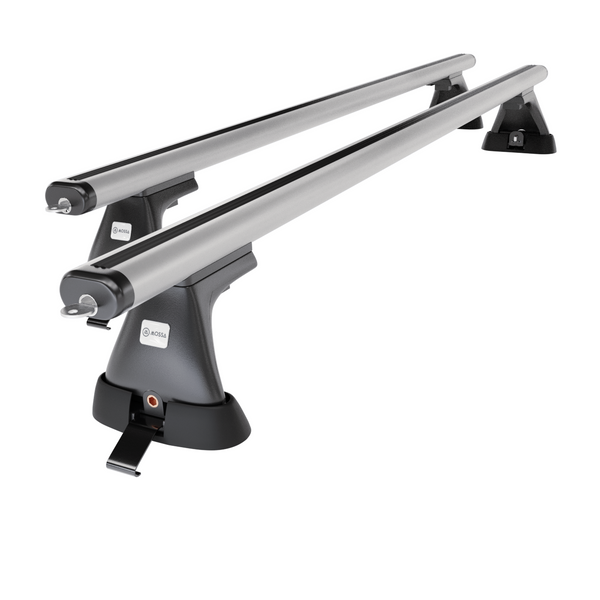 Barres de toit en aluminium adapté pour Toyota RAV4 mk II SUV (2000-2005) - Porte-Bagages de Voiture argent - points de montage - (suivant le modèle de voiture ils peuvent se situer à différents endroits)