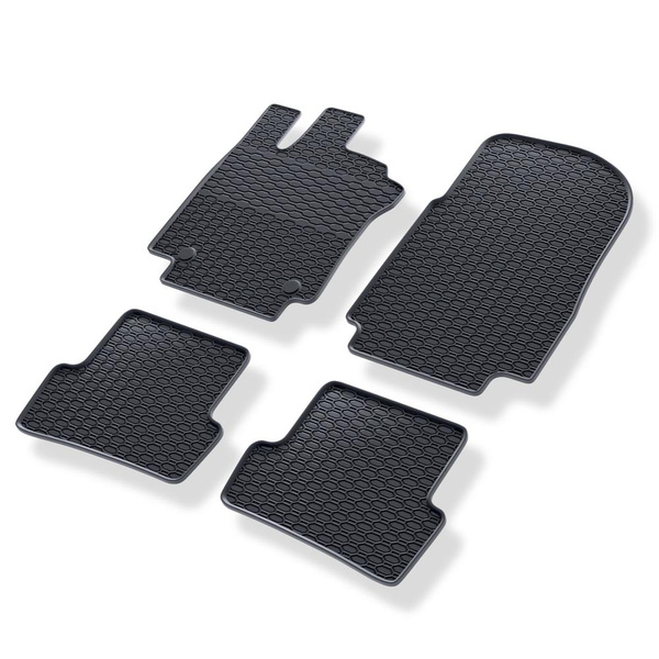 Tapis de sol en caoutchouc adapté pour Renault Clio IV Hayon (2012-2019) - tapis de voiture - noir - 4 pcs.
