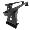 Barres de toit en acier adapté pour Peugeot 407 Berline (2004-2010) - Porte-Bagages de Voiture noir - points de montage - (suivant le modèle de voiture ils peuvent se situer à différents endroits)