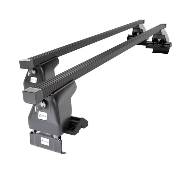 Barres de toit en acier adapté pour Audi A6 C6 Berline (2004-2010) - Porte-Bagages de Voiture noir - toit normal