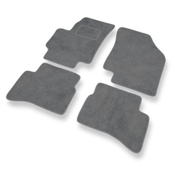 Tapis de Sol Velours adapté pour Kia Rio II Hayon, Berline (2005-2011) - Premium tapis de voiture - gris