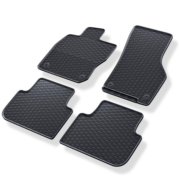 Tapis de sol en caoutchouc adapté pour Volkswagen Golf VIII eTSI MHEV SW (2020-....) - tapis de voiture - noir - 4 pcs.