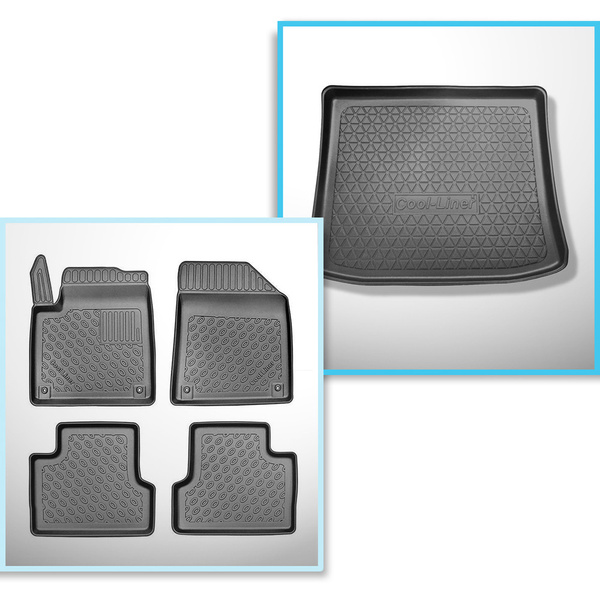 Kit tapis de coffre et tapis de voiture TPE pour: Jeep Cherokee V KL SUV (2015-12.2021)