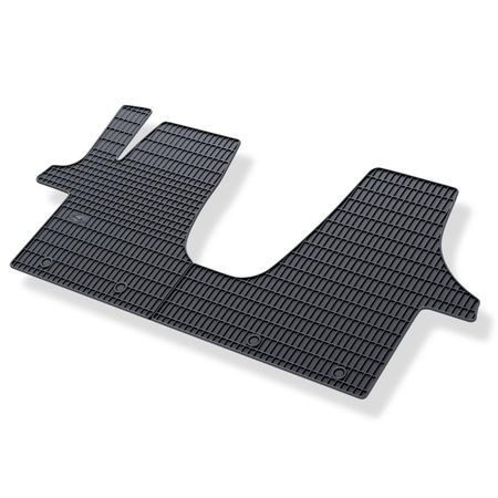 Tapis de sol en caoutchouc adapté pour Volkswagen Transporter T5, T6 Caravelle (2003-2023) - tapis de voiture - noir