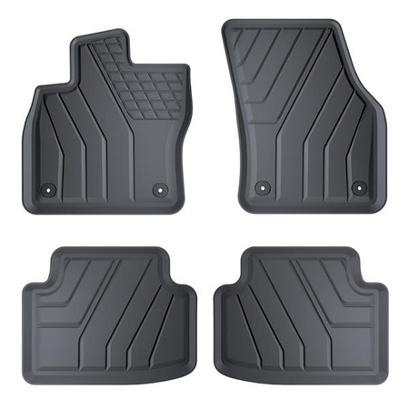 Tapis de sol en TPE adapté pour Volkswagen Tiguan II SUV (2016-....) - tapis de voiture - noir