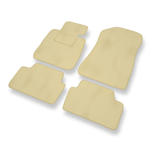 Tapis de Sol Velours adapté pour BMW 1 E81/E87 Coupé, Hayon (2004-2013) - Premium tapis de voiture - beige