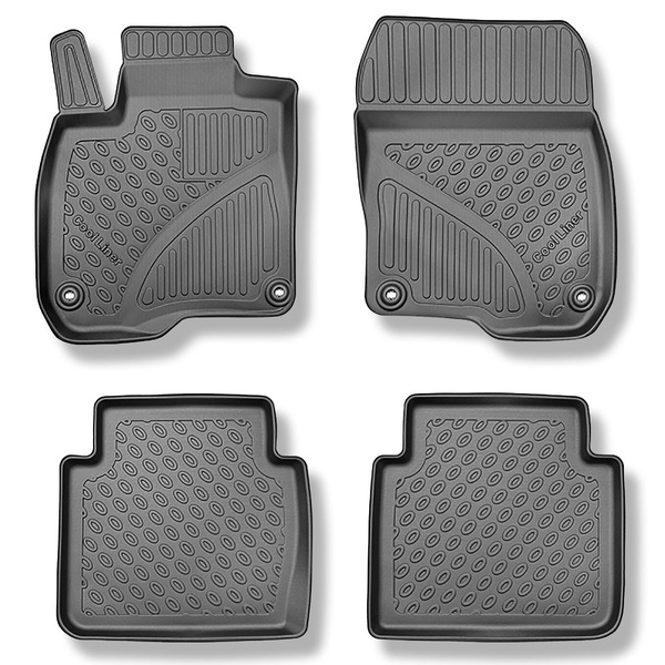 Tapis de sol en TPE adapté pour Honda CR-V V (RW) SUV (10.2018-....) - sans la troisième rangée de sièges; aussi pour la version hybride - tapis de voiture - noir